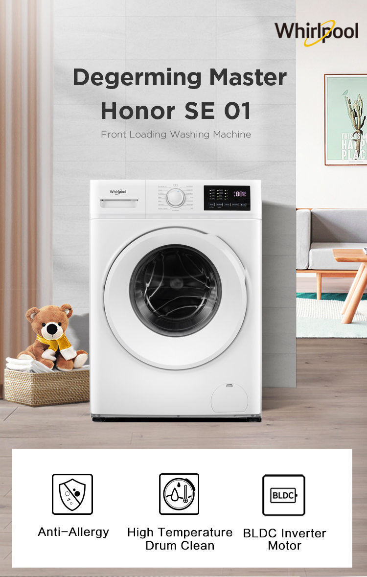Front loading washing machine hygiene features