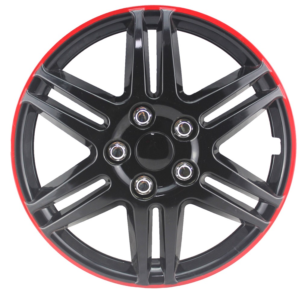 Wholesale 13" 14" ABS/PP Decorative Car wheel Center covers Rims Black and Red Plastic Aut - Image 3