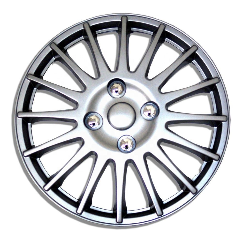 Silver hubcap detail view