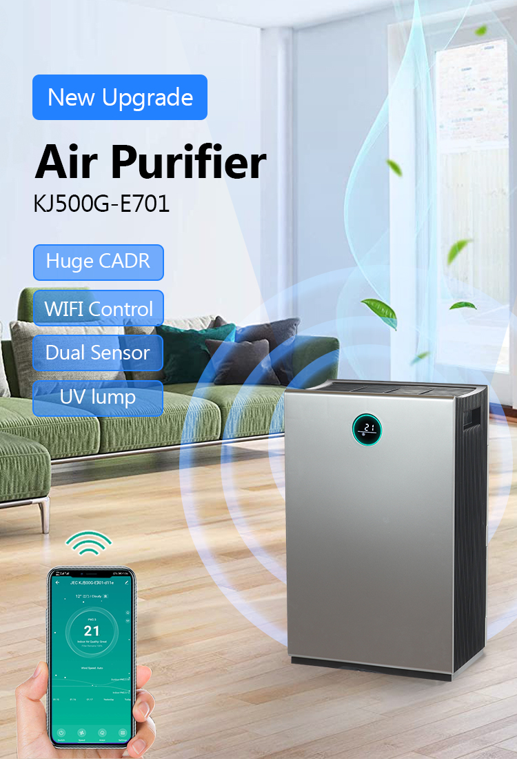 Modern air purifier unit with digital display