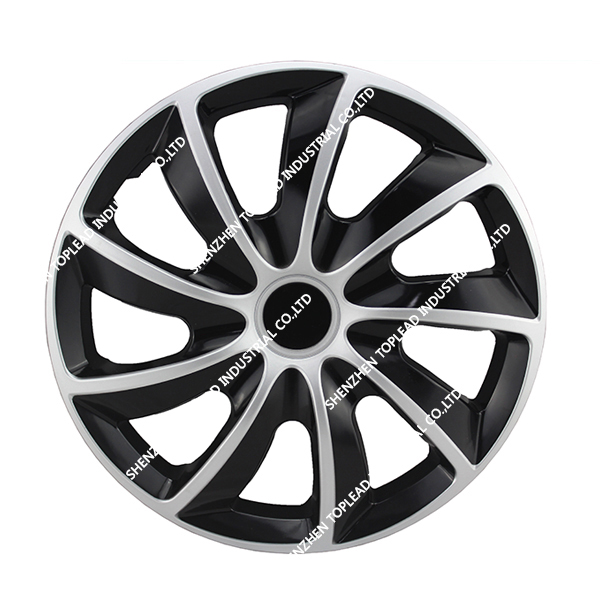 Wholesale Anti-wear Bi-color Car Wheel Hubcaps ,PP or ABS Black and Silver Car Center whee - Image 3