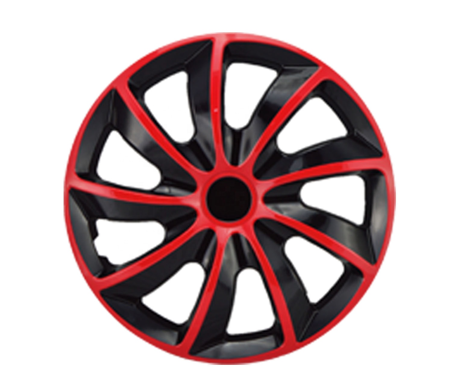 Bi-color red and black wheel cover