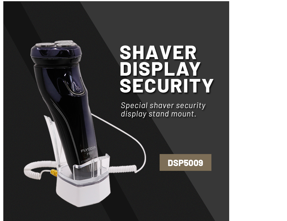 Electronic display holder for shavers