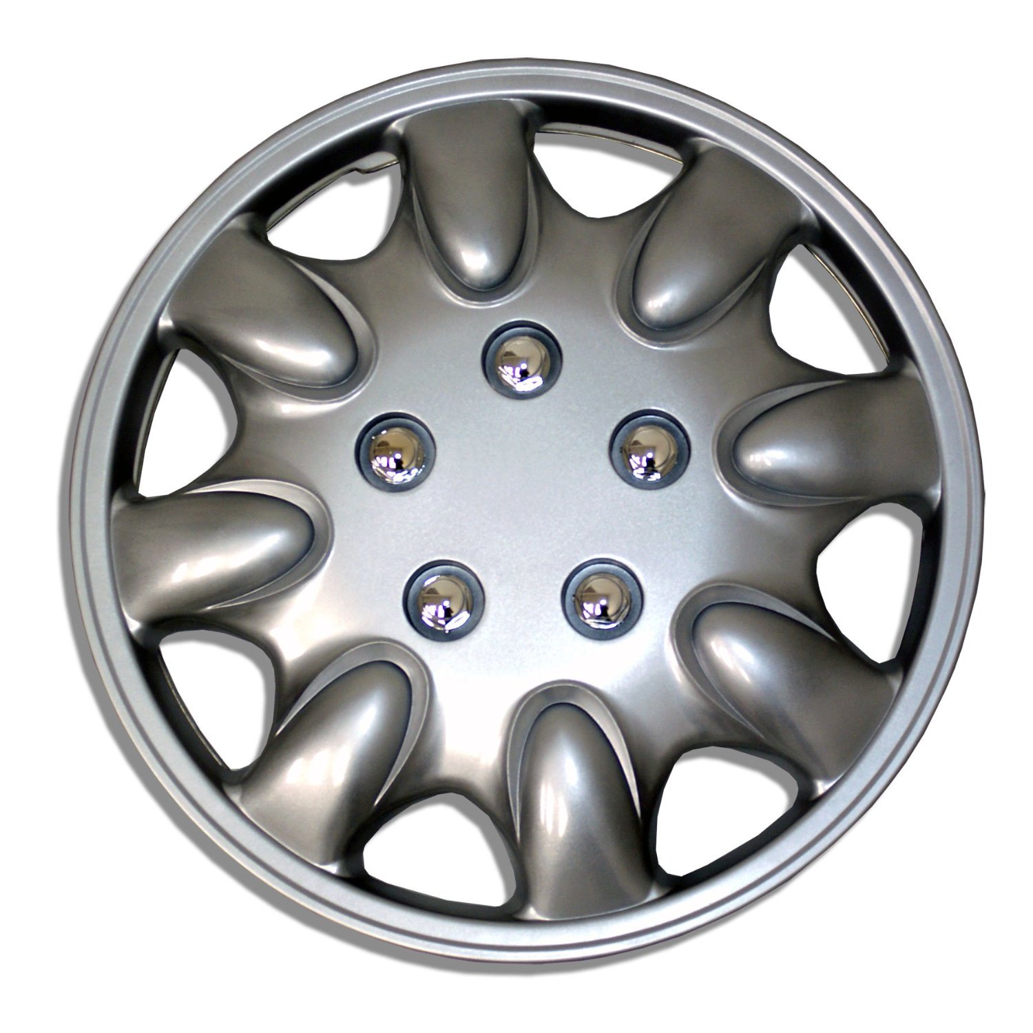 Wholesale PP ABS Plastic 15 inch  Decoration Car Wheel Covers Silver Painting Vehicle Hub - Image 2