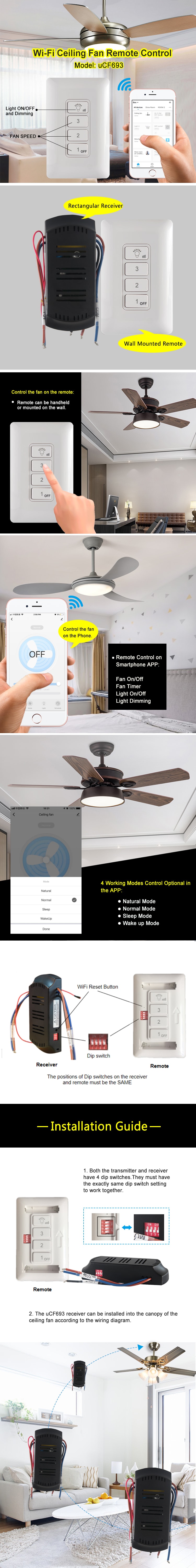 WiFi Ceiling Fan Remote Control system diagram