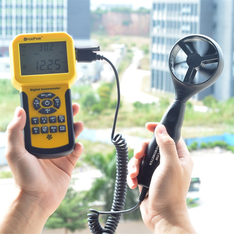 Wind Speed Sensor HoldPeak HP-846A Digital Anemometer Air Volume Measure Instrument Data R - Image 2
