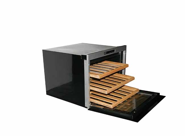 Wine Display Refrigerator with Wooden Shelves