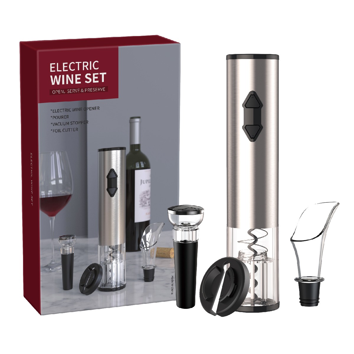 Electric Wine Opener Set with Accessories