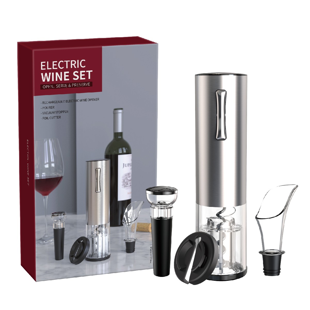Electric Wine Opener and Accessories Set