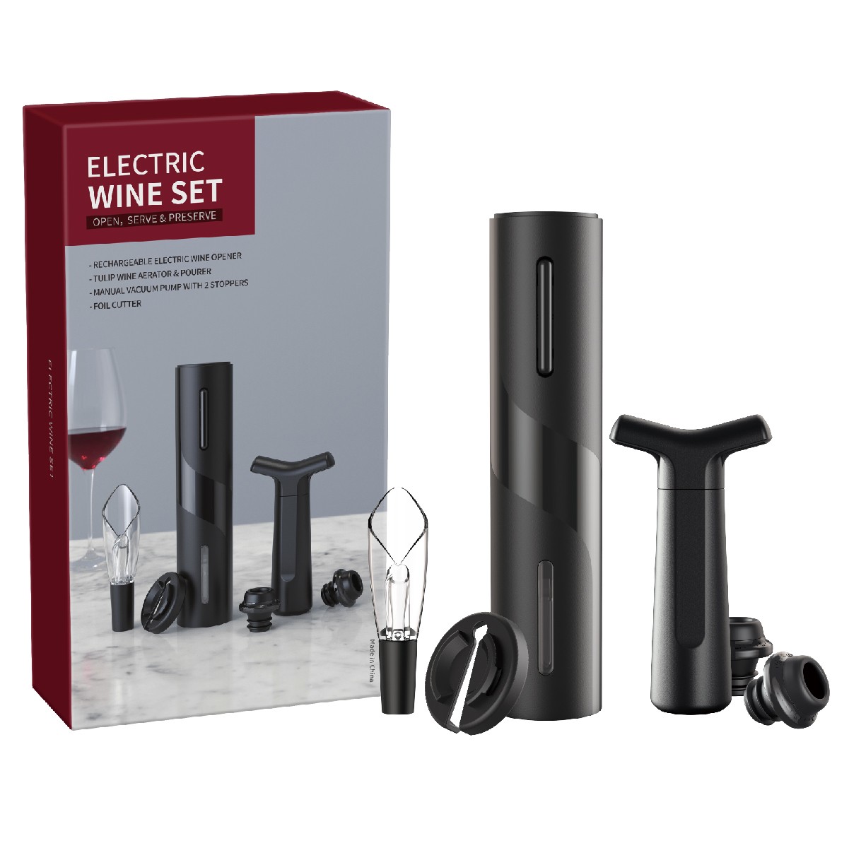 Electric Wine Opener and Accessories Set