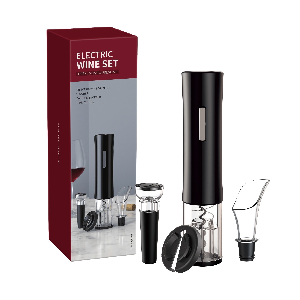 Electric Wine Opener Set with Accessories