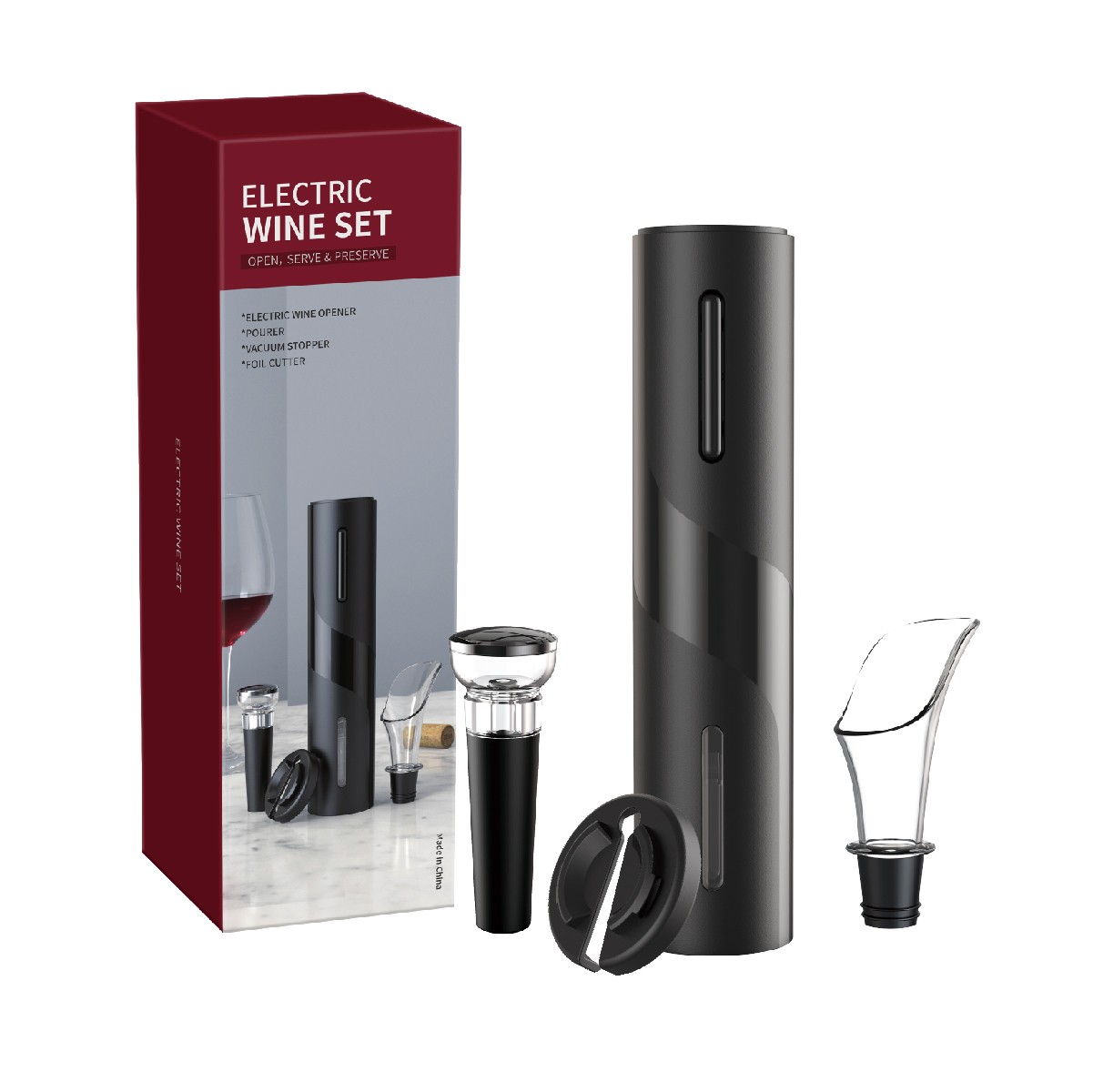 Electric Wine Opener Set with Accessories