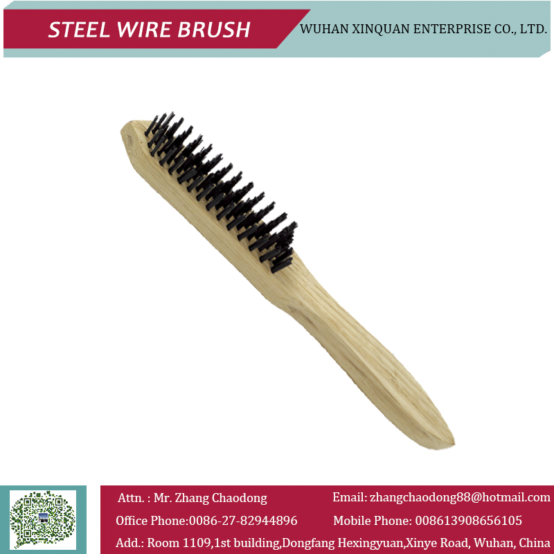 Wire Bristle Brush with Wooden Handle