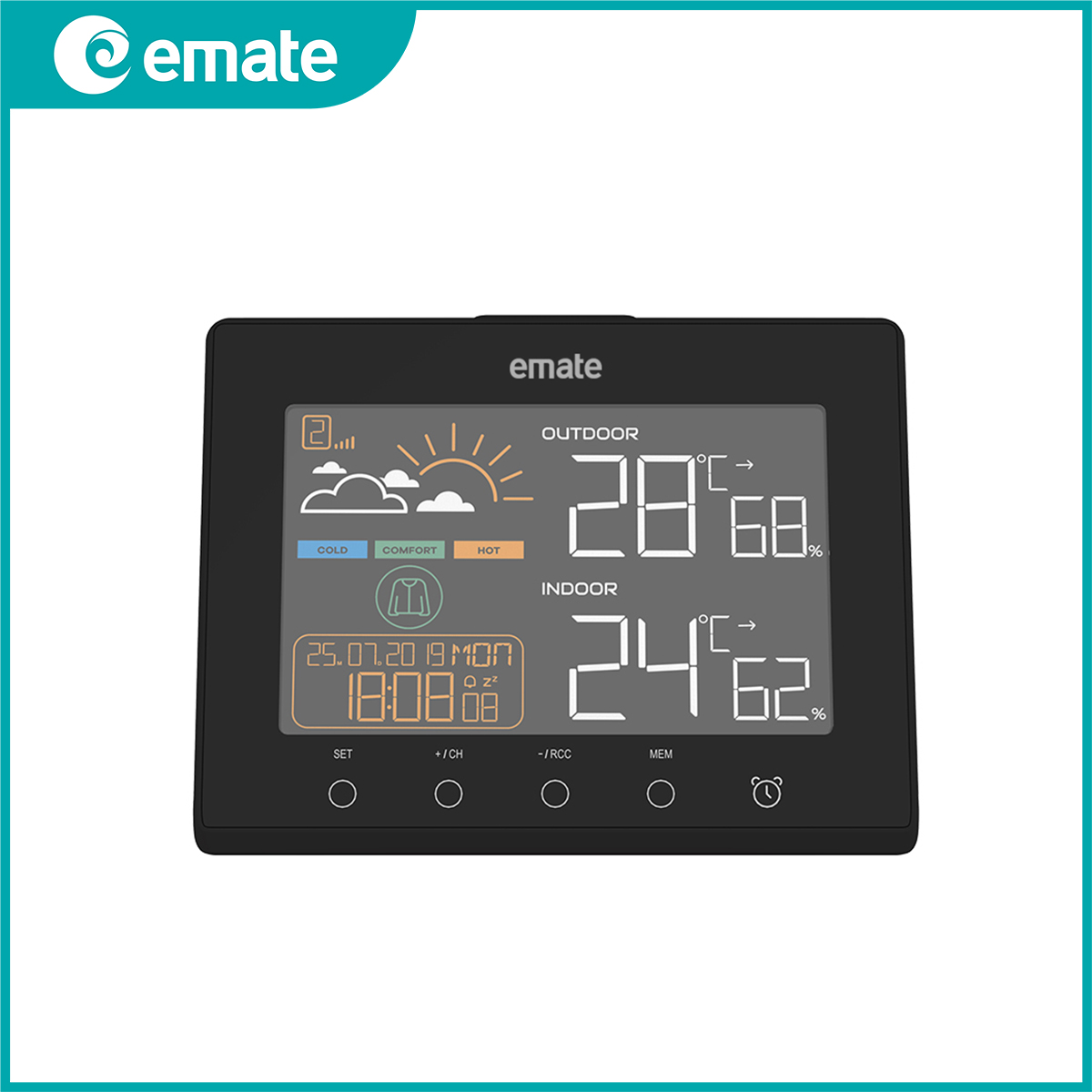 Wireless Atomic Color Weather Station with 2 USB Charging Ports - Image 2
