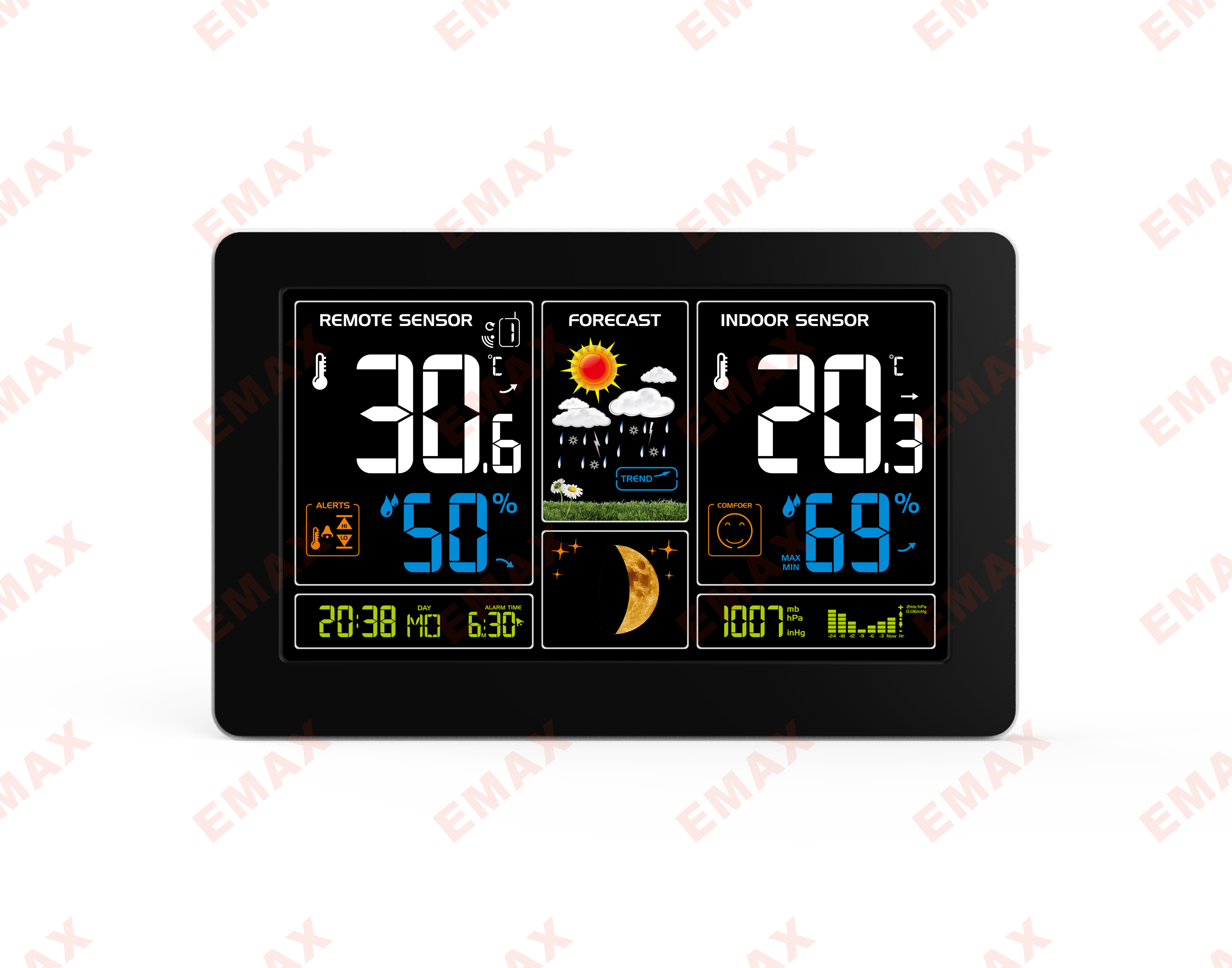 Wireless Atomic Color Weather Station with USB Charging - Image 2