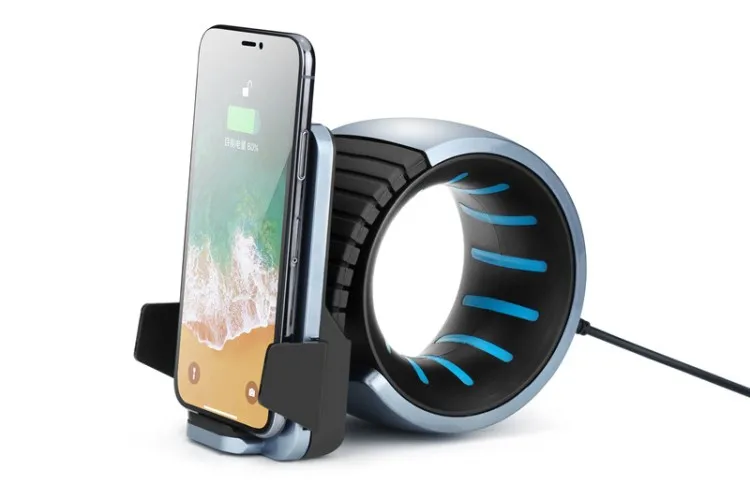 Close up of the adjustable charging stand