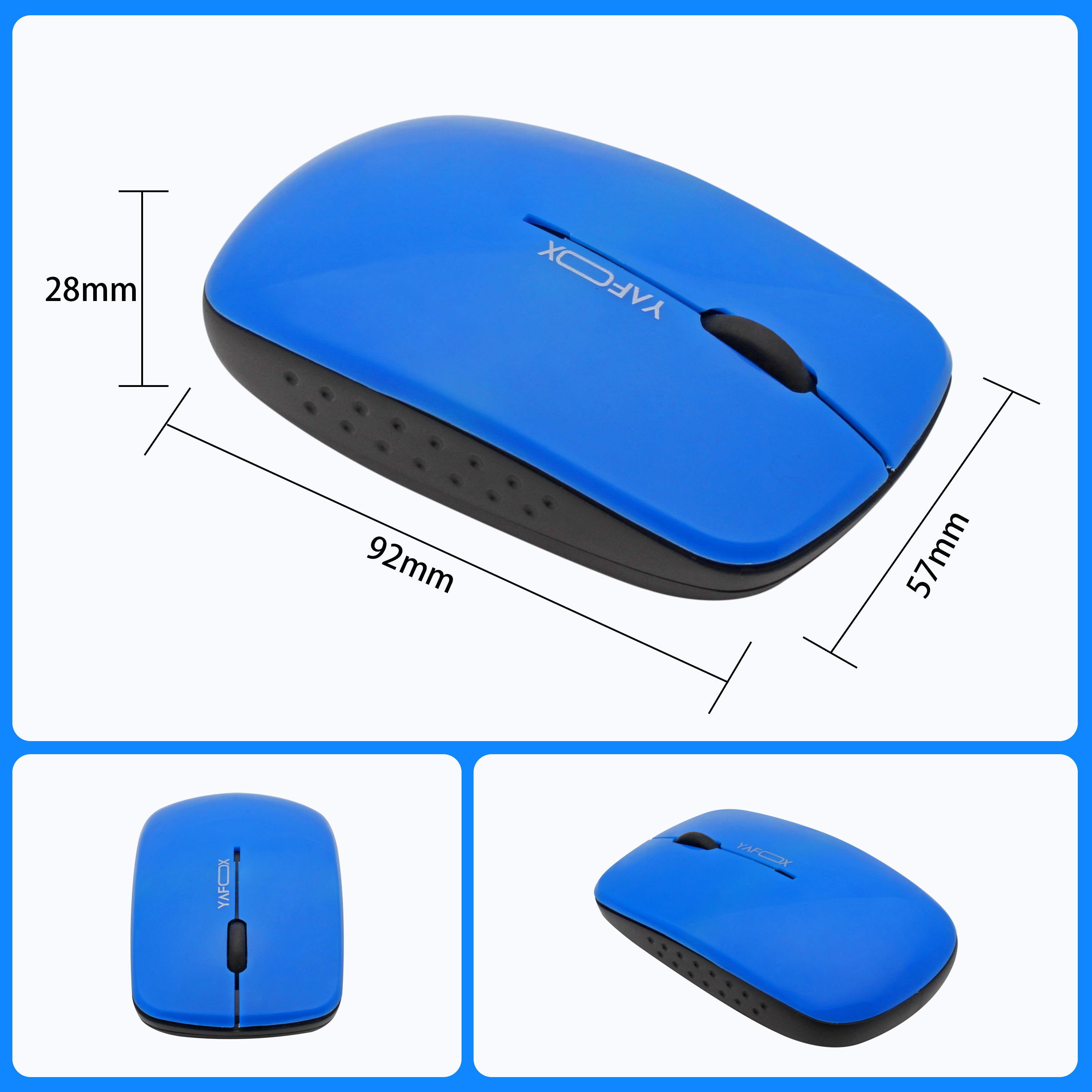 Ergonomic Wireless Optical Mouse with USB Receiver