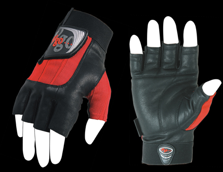 Leather and Fabric Fingerless Gloves