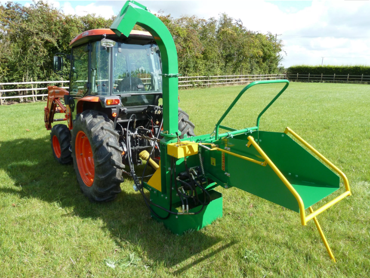 Tractor-Mounted Wood Chipper