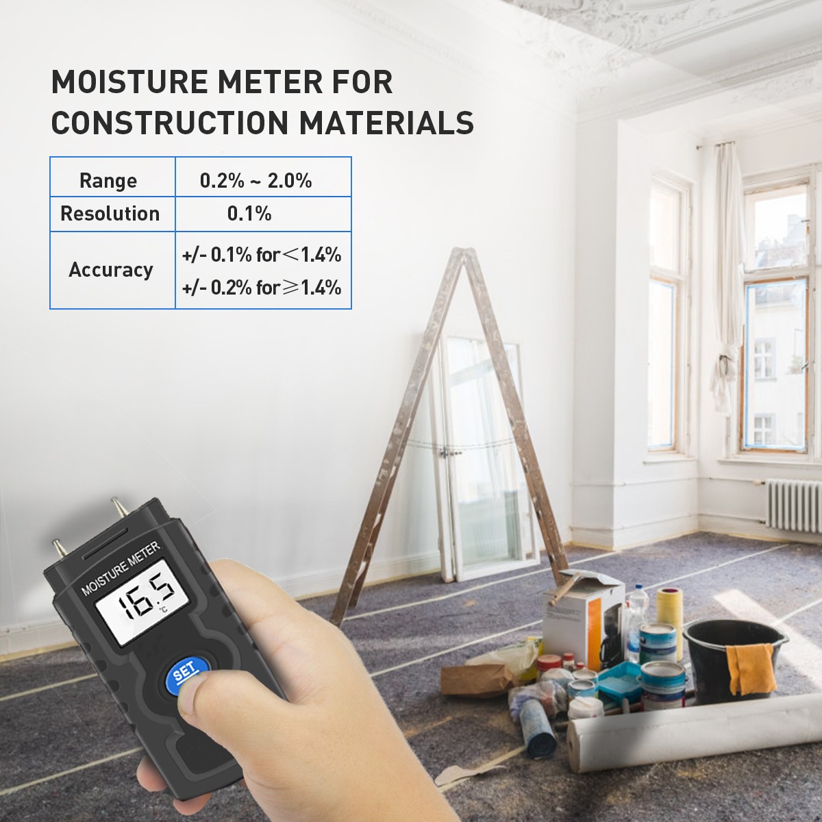 wood moisture meter building material moisture meter HP-2GD - Image 2