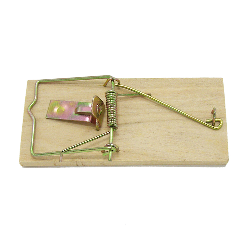 Wood Base Mouse Trap with Spring Bar