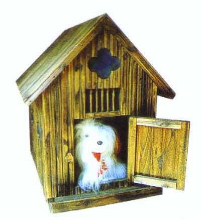 Miniature Wooden Dog House Art