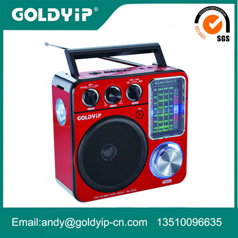Multi-Band Wooden Radio with USB Playback