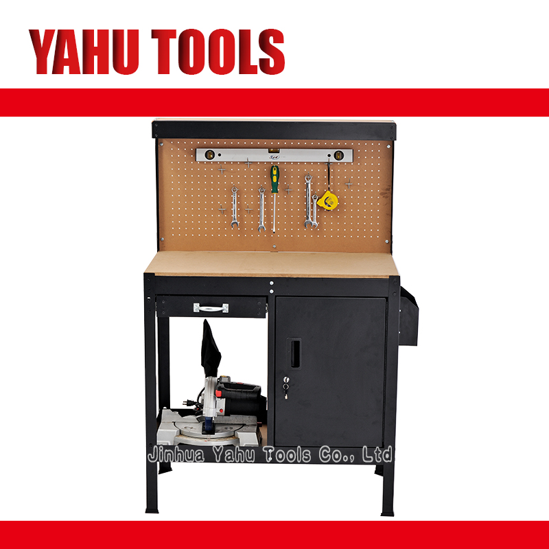 Heavy-Duty Workshop Table with Pegboard and Storage