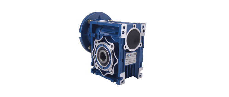 Worm gearbox technical diagram showing mounting positions and structural details