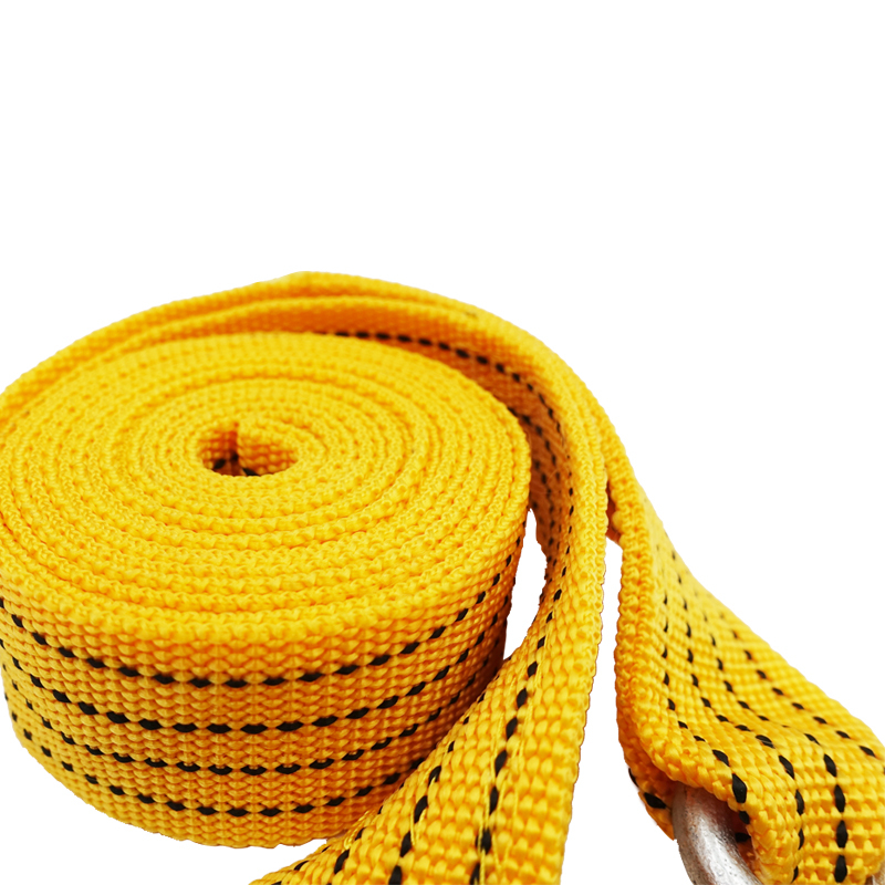 Woven Vehicle Tow Rope with Steel Hooks