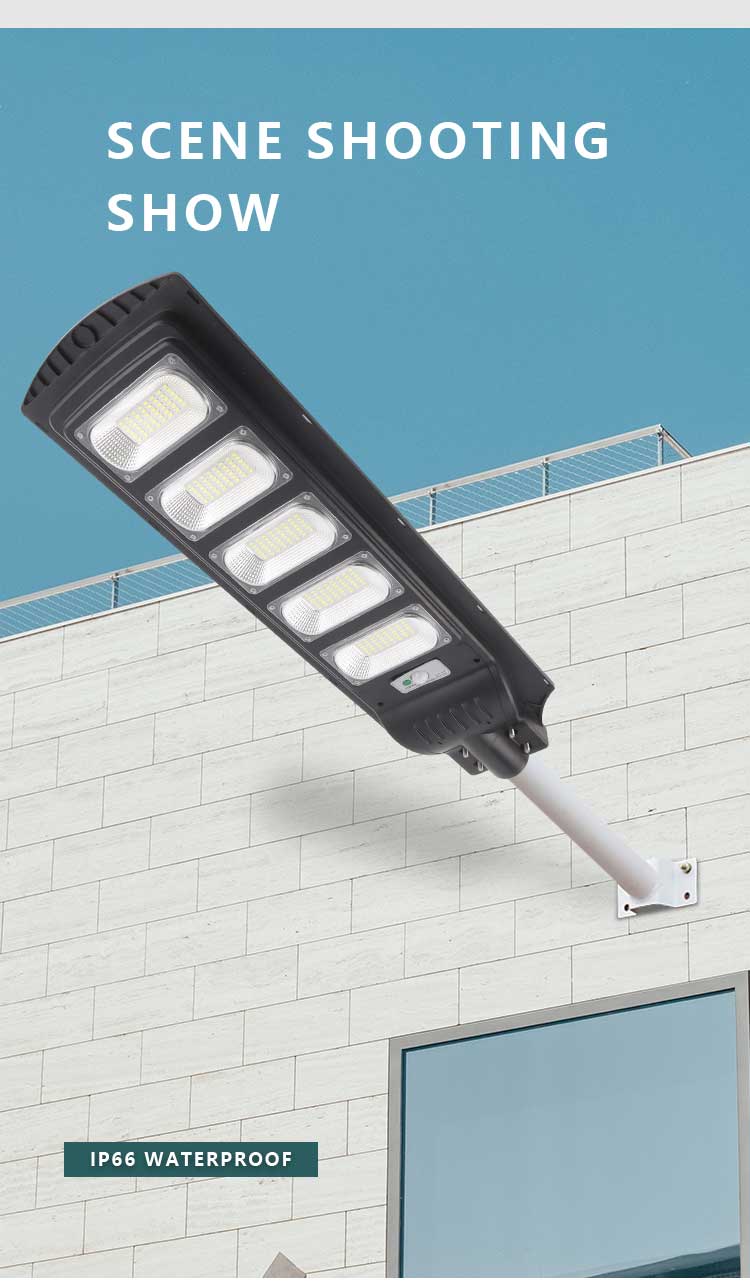 Solar street light in outdoor environment