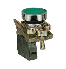 Green Push Button Switch with Metal Bezel