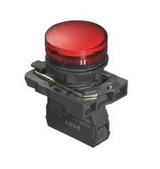 Illuminated Push Button with Red Lens