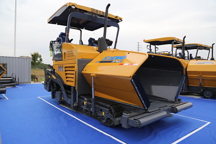 Front view of the paver machine on site