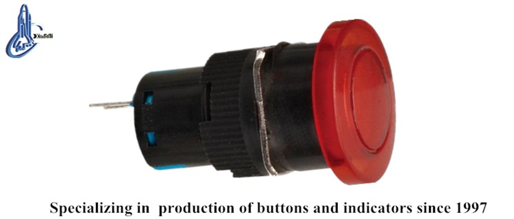 XDL16-11MD 16mm mushroom emergency push button switch detail