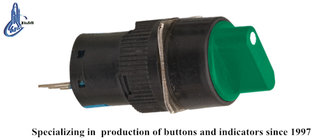Two-position selector switch side view