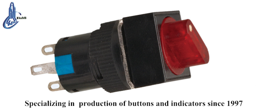 16mm plastic illuminated push button switch