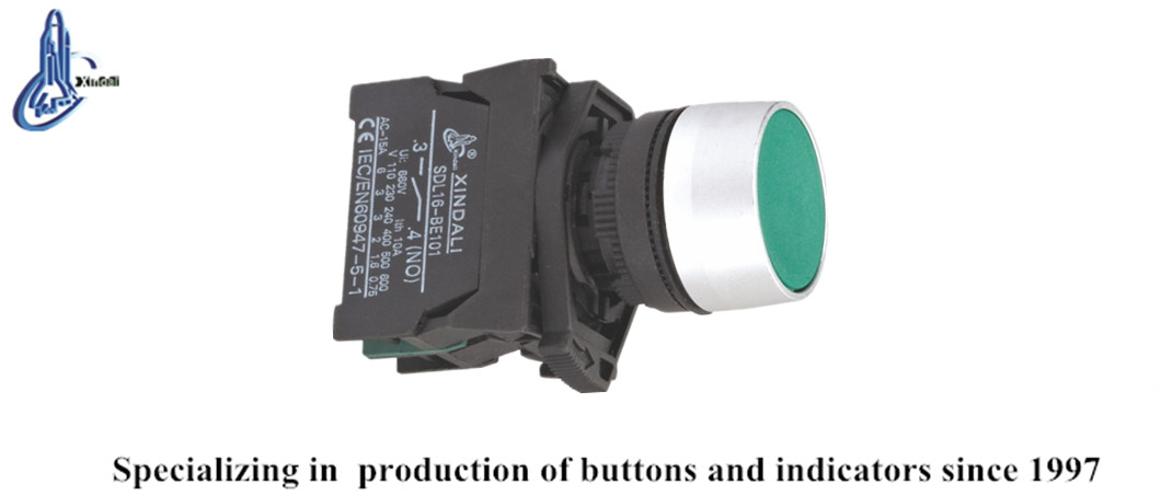 The XDL21-BA31 flush green push button switch in a professional setting