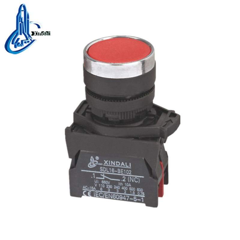 Red Flush Head Waterproof Pushbutton