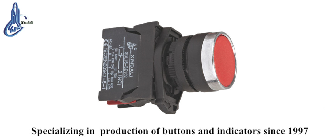 Red Flush Head Pushbutton unit