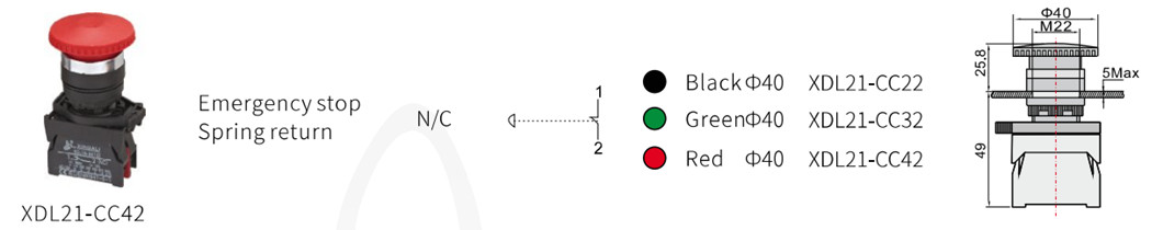 Emergency stop button models