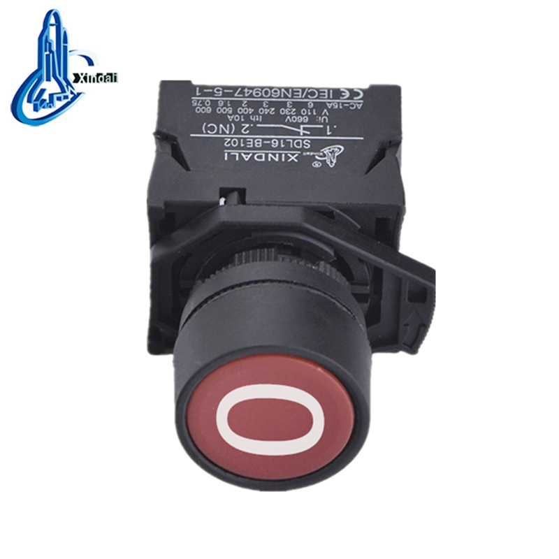 IP65 Spring Return Marked Push Button Switch with Red Actuator