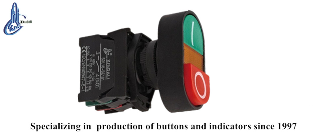 Front view of industrial push button switch