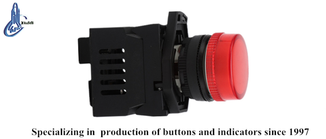 Close-up view of the waterproof LED push button switch