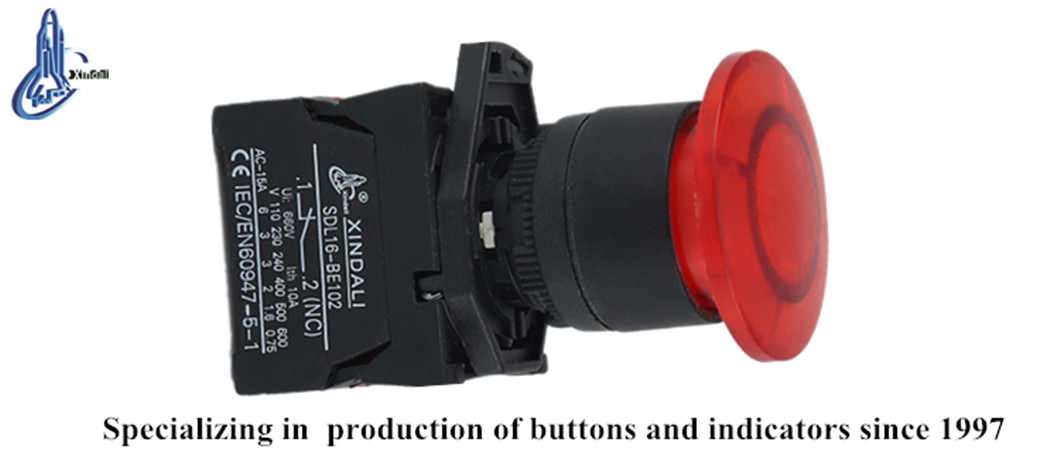 Mushroom indicator pushbutton product shot