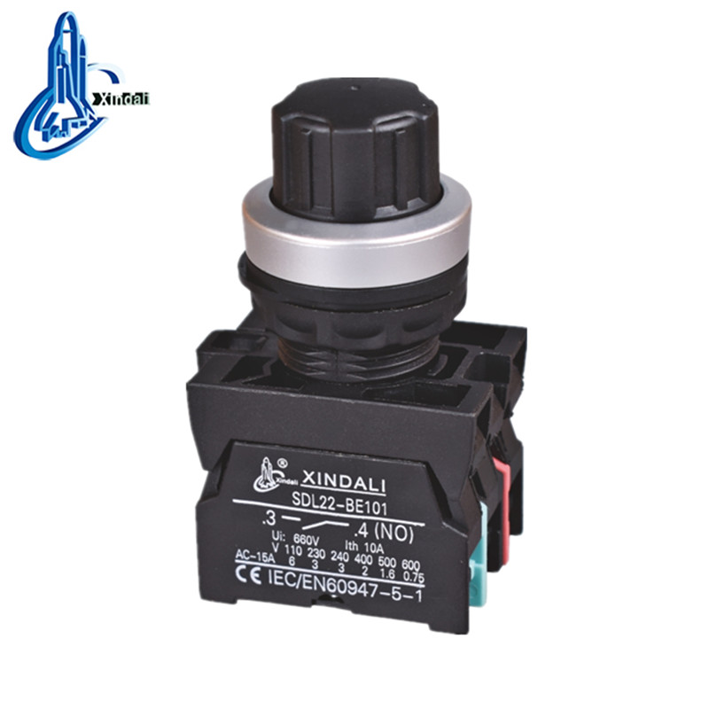 Push Button Switch with Black Plastic Knob