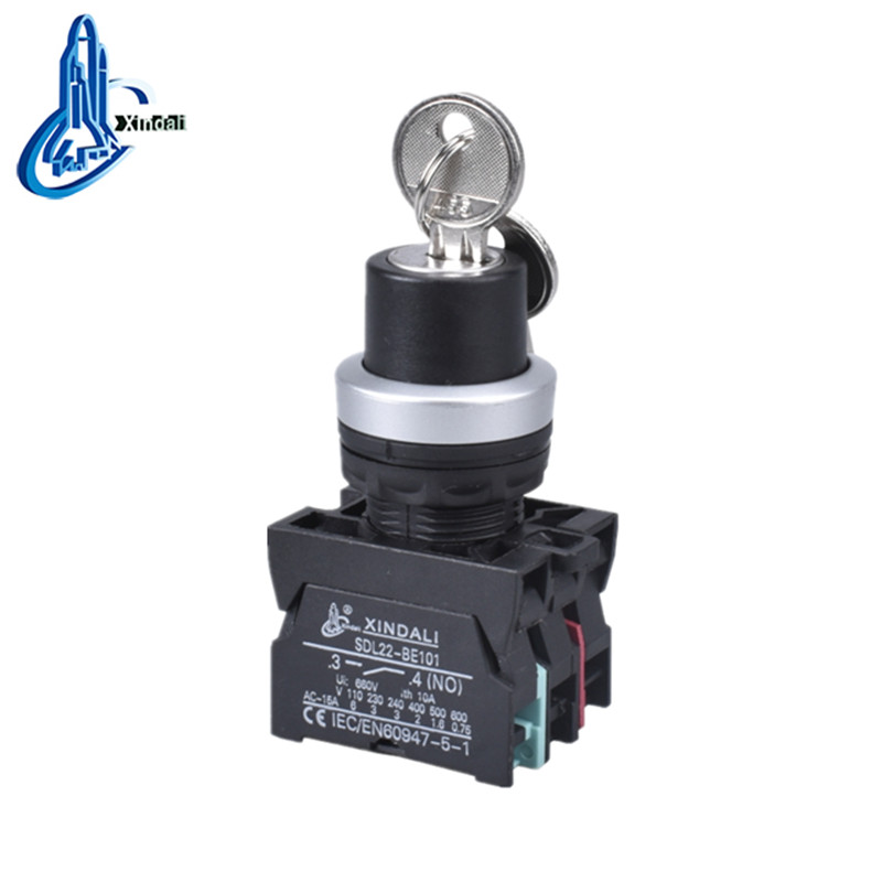 Industrial Elevator 3-Position Key Lock Push Button Switch