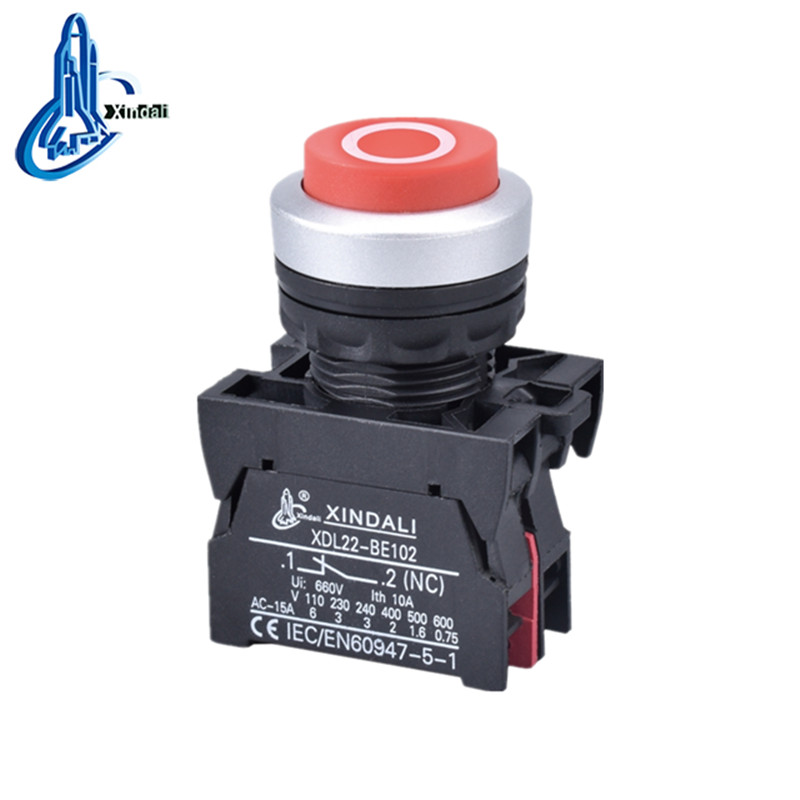 XDL22-CL4322 waterproof convex head waterproof red no nc push button switch - Image 3