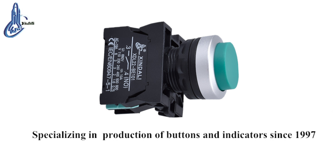 Push button switch technical specifications and contact block details