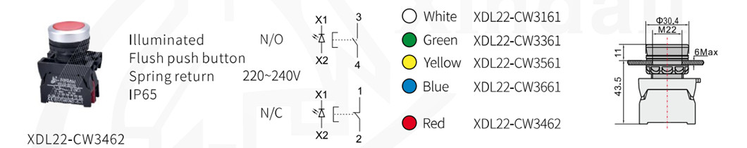 Illuminated flush push button dimensions and wiring guide
